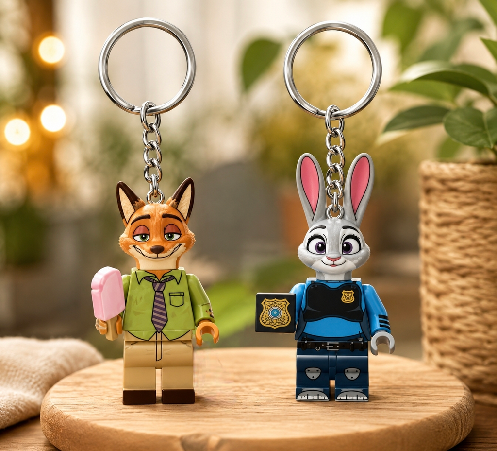 Nick ve Judy çift anahtarlık ürün görseli