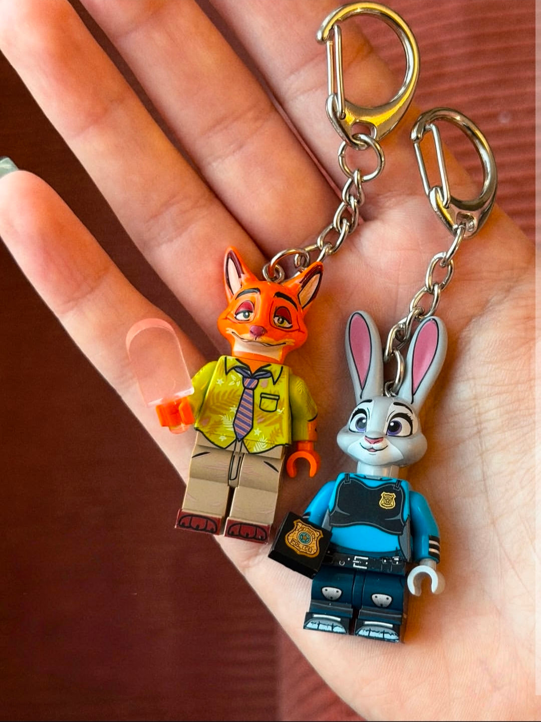 Zootopia Nick Wilde ve Judy Hopps mini figür anahtarlık ikili set