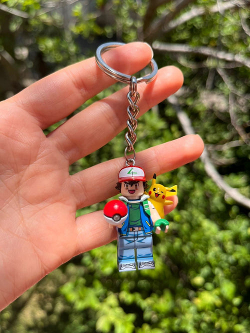 Ash & Pikachu Mini Figür Anahtarlık - Ön
