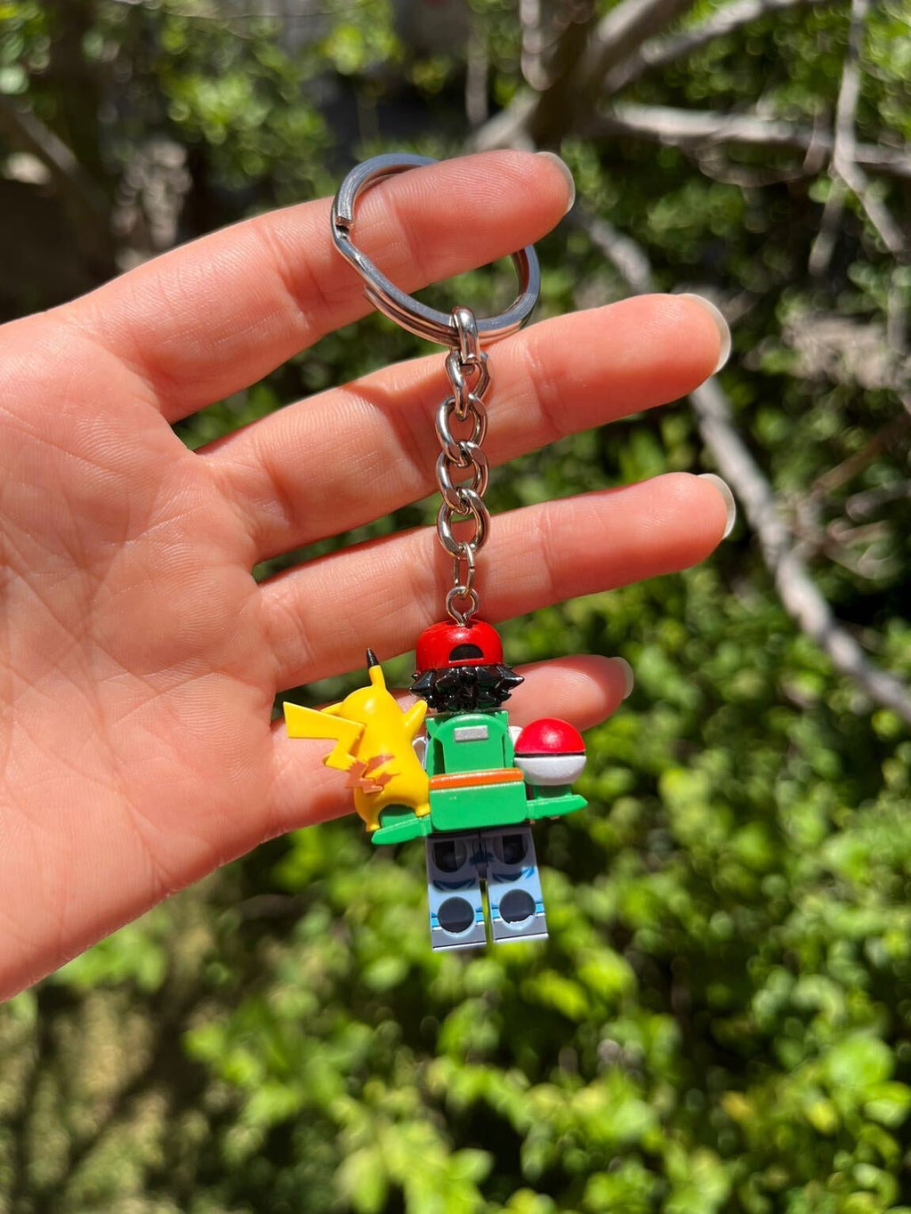Ash & Pikachu Mini Figür Anahtarlık - Arka