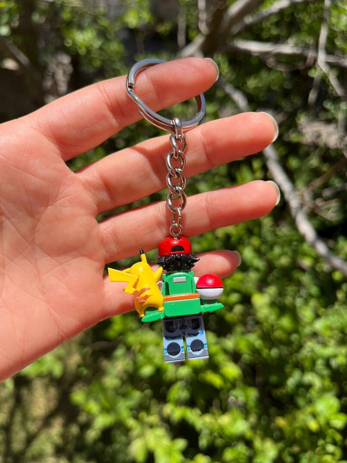 Ash & Pikachu Mini Figür Anahtarlık - Arka