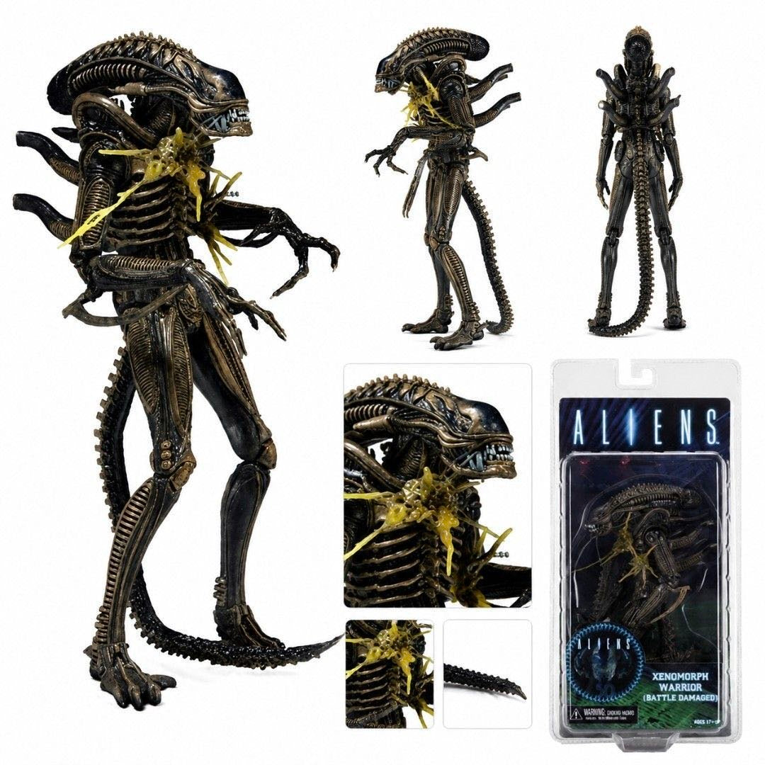 NECA Xenomorph Warrior Battle Damaged - Çoklu açı ve kutu