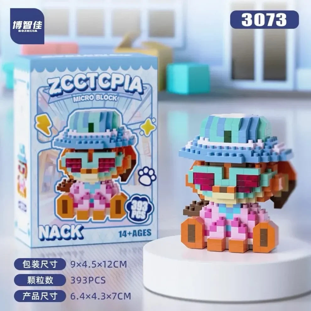 3073 Zootopia Nack mikro blok figürü ve kutusu