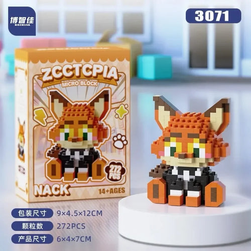 3071 Zootopia Nack mikro blok tilki figürü ve kutusu