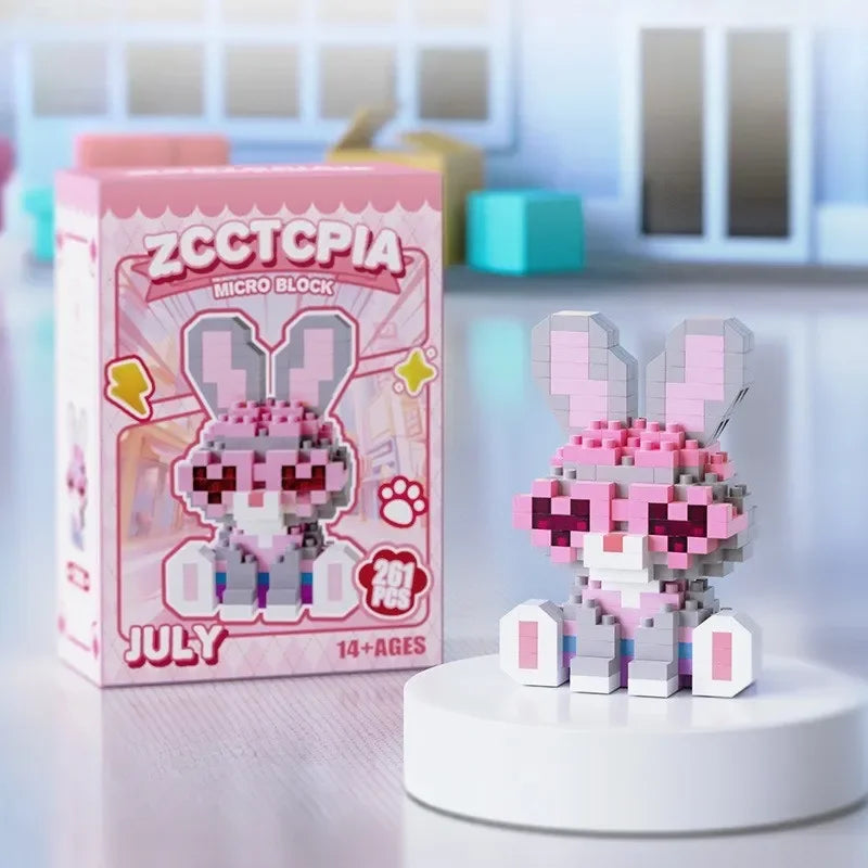 Zootopia July pembe gözlüklü mikro blok figürü ve kutusu